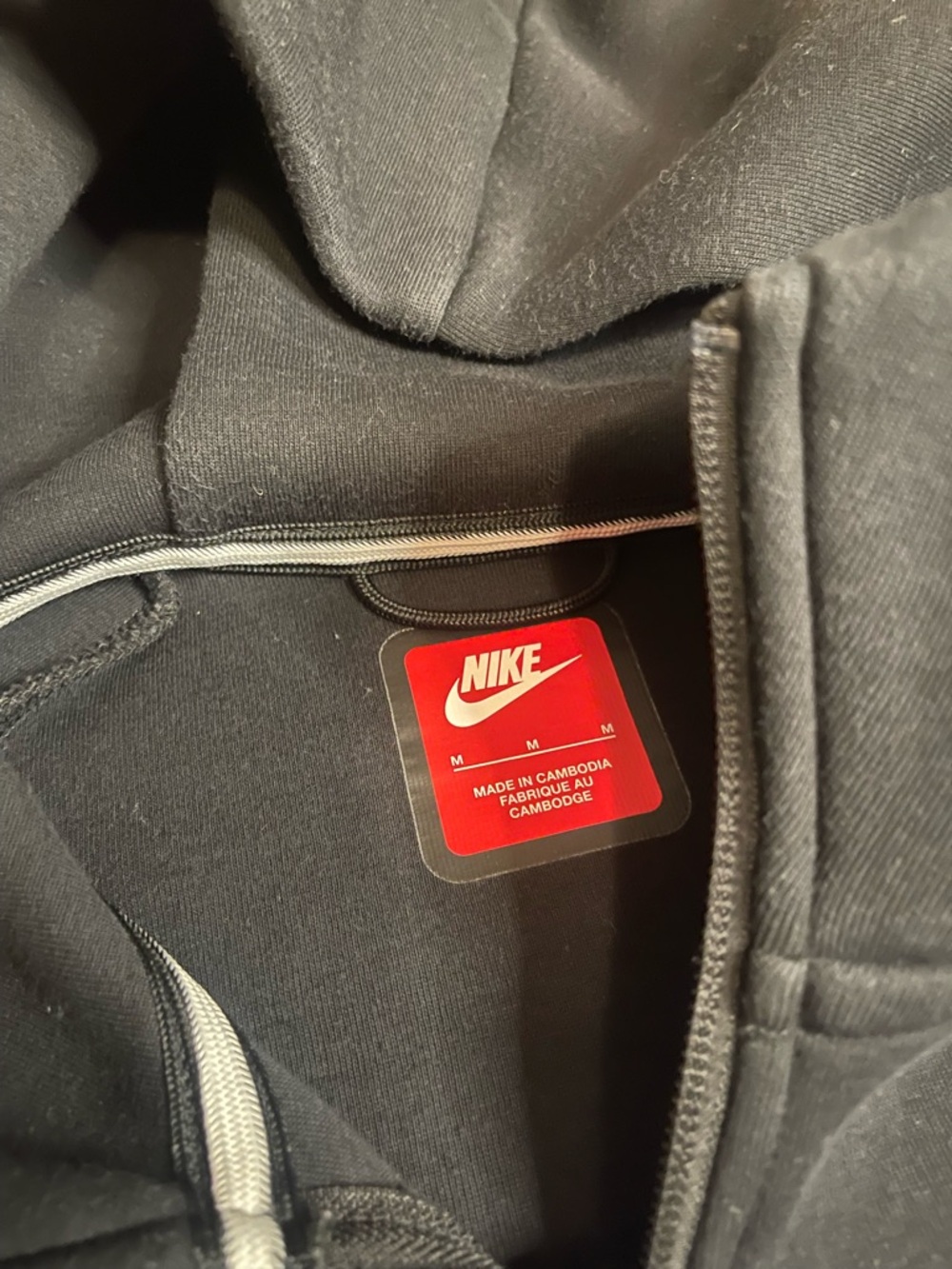 Black & Charcoal Nike tech fleece zip up with Neon Green Swoosh - Picture 6 of 7